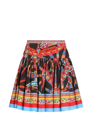 Dolce & Gabbana Carretto-print poplin mini skirt - Black