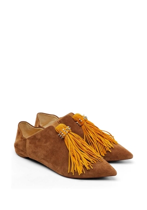 Christian Louboutin Pre-Owned Medinana tassel flat pumps - Brown