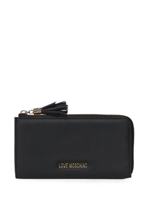 Love Moschino tassel-detail logo-plaque wallet - Black