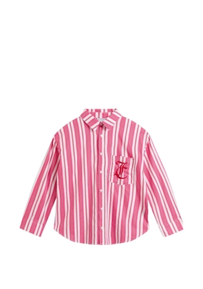 Juicy Couture striped logo-embroidered pajama top - Pink