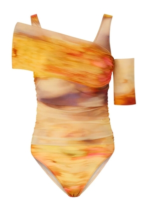 PINKO abstract-print bodysuit - Yellow