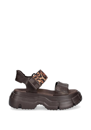 Melissa leopard-print touch-strap sandals - Brown