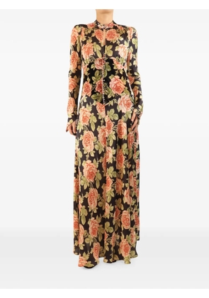 Paco Rabanne Pre-Owned floral-print maxi dress - Brown
