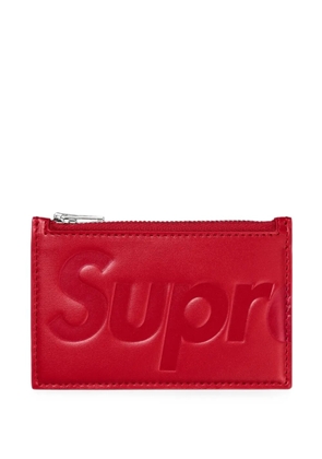 Supreme embossed leather cardholder - Red
