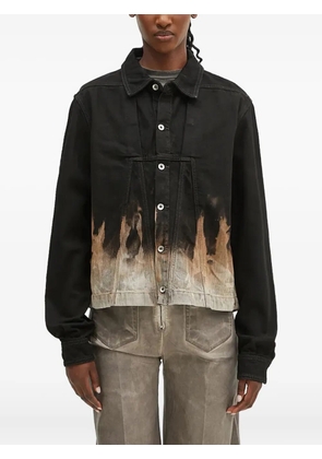 Rick Owens DRKSHDW flame-print denim jacket - Black