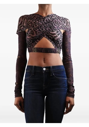 KNWLS cut-out crop top - Purple