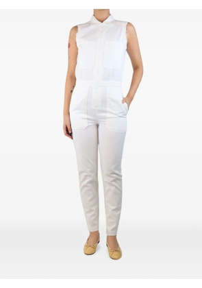 Rivet Utility sleeveless front-zip jumpsuit - White