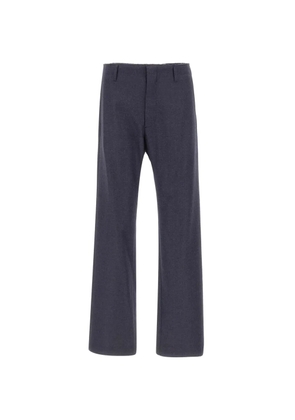 MM6 Maison Margiela fringed-edge wool trousers - Blue