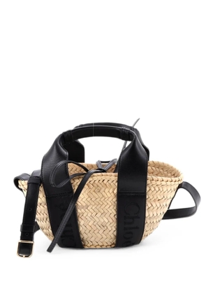 Chloé Pre-Owned Sense Basket Tote Raffia with Leather Small shoulder bag - Black