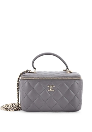 CHANEL Pre-Owned Classic Top Handle Vanity Case with Chain Quilted Lambskin Small crossbody bag - Grey