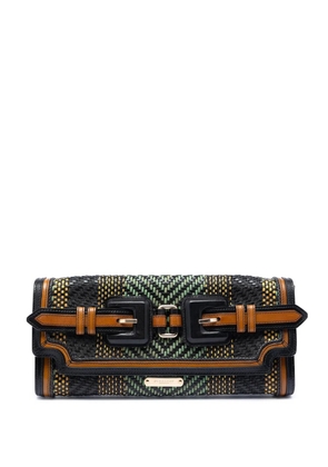 Burberry Pre-Owned 2000-2017 Prorsum Woven Buffalo Leather and Cotton clutch bag - Black