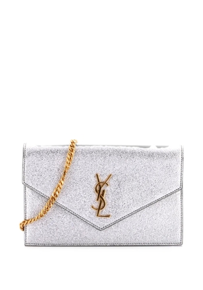 Saint Laurent Pre-Owned Classic Monogram Wallet on Chain Leather Small crossbody bag - Silver