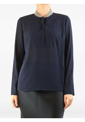 Brunello Cucinelli Vintage beaded collar polo shirt - Blue