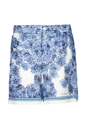 Givenchy Couture Seam bermuda floral-print silk shorts - Blue