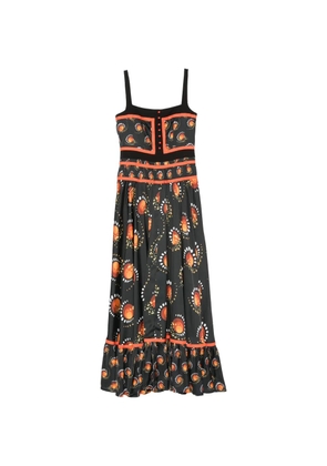 Rabanne graphic-print ruffled dress - Black
