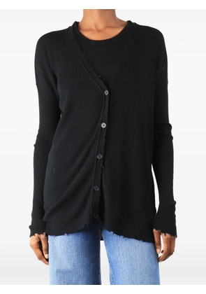 Helmut Lang Pre-Owned distressed ribbed-knit cardigan - Black