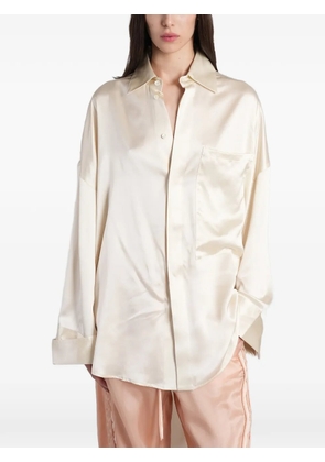 B1ARCHIVE open-back satin shirt - Neutrals