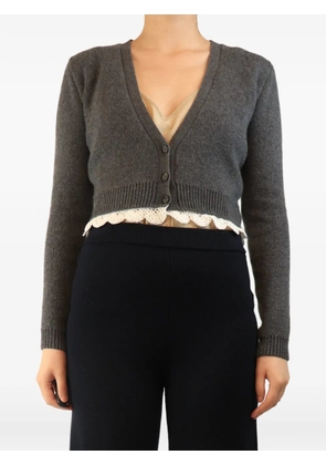 Magda Butrym crochet-hem cropped cardigan - Grey