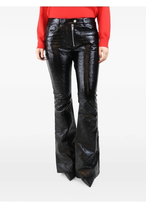 Courrèges Pre-Owned exposed-zip flared trousers - Black