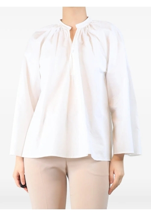 Forte Forte mandarin-collar pleated blouse - White
