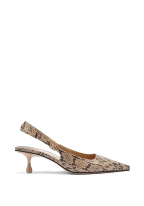 Jimmy Choo Amel snakeskin-effect slingback pumps - Neutrals