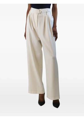 Tibi belted wide-leg trousers - White
