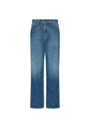 Maison Margiela paint-splatter straight-leg jeans - Blue