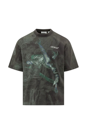Off-White Caravaggio-print Arrows T-shirt - Green