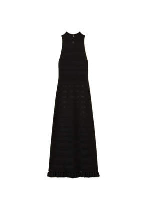 TWINSET long turtleneck knit dress with ruffles - Black