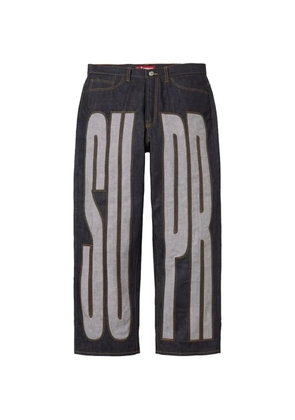 Supreme Inset Spellout baggy jeans - Blue
