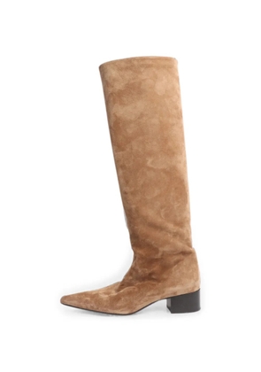 KHAITE Pre-Owned suede knee-high boots - Brown