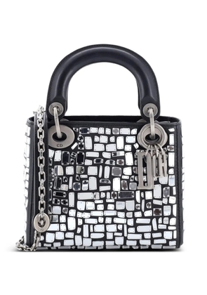 Christian Dior Pre-Owned Lady Dior Chain Bag Leather and Mirror Mosaic Mini shoulder bag - Black