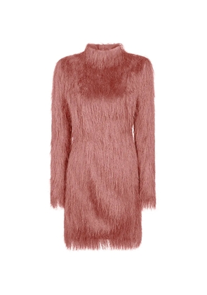 Balmain fringed long-sleeve mini dress - Pink