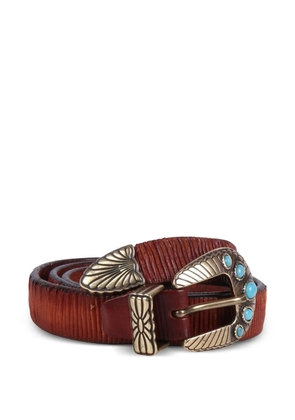 ALBERTO LUTI laser-cut belt - Brown