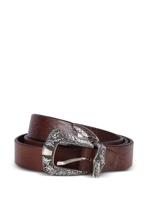 ALBERTO LUTI engraved western-style belt - Brown