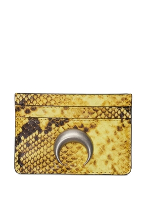 Marine Serre python leather-effect silver moon logo card holder - Yellow