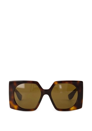VALENTINO GARAVANI EYEWEAR VLogo plaque rectangle-frame sunglasses - Brown