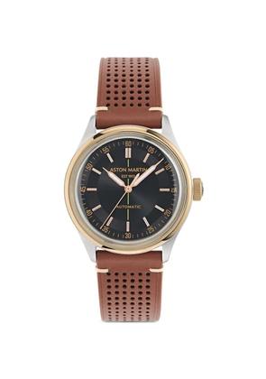 Aston Martin Watches perforated leather 42mm watch - Black