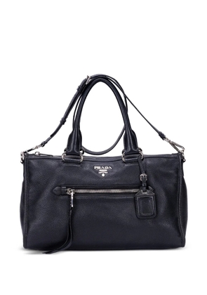 Prada Pre-Owned front pocket leather tote bag - Black