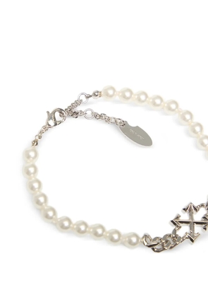 Off-White Arrows pearl-embellished bracelet - Silver