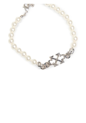 Off-White Arrows pearl-embellished bracelet - Silver