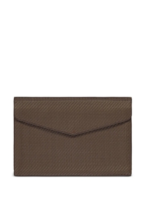 Zegna Pelle Tessuta clutch bag - Brown