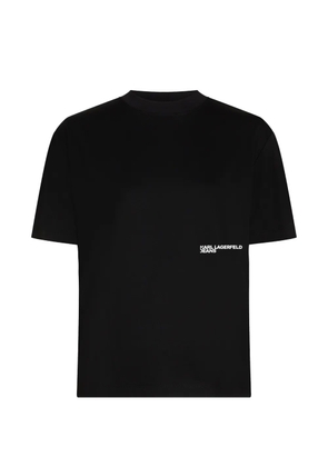 Karl Lagerfeld Jeans regular‑fit flocked-floral T-shirt - Black