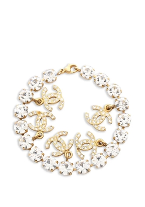 CHANEL Pre-Owned 1986-1988 CC-crystal bracelet - Gold