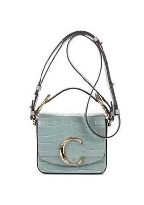 Chloé Pre-Owned C crocodile-effect shoulder bag - Blue