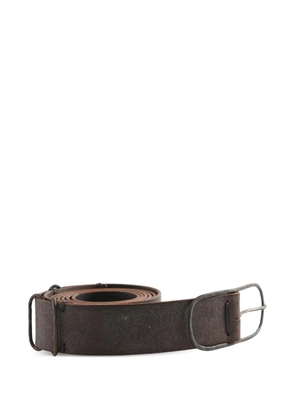 Ziggy Chen buckle-fastening textured belt - Brown