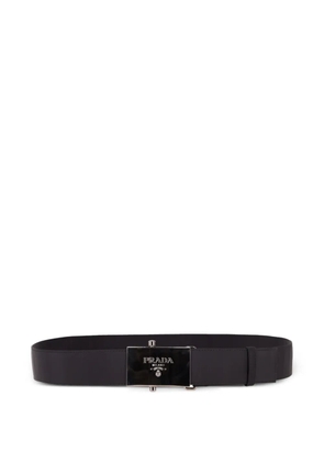 Prada logo-plaque buckle belt - Black