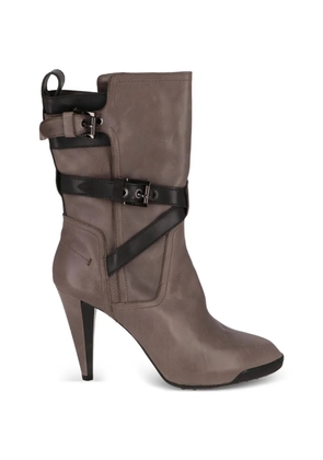 Tod's buckle-strap leather ankle boots - Grey