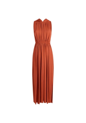 Another Tomorrow shirred cutout dress - Orange