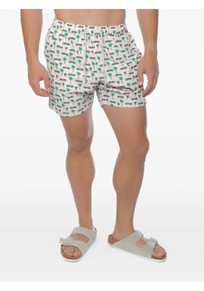 MC2 Saint Barth palm tree-print drawstring swim shorts - Neutrals